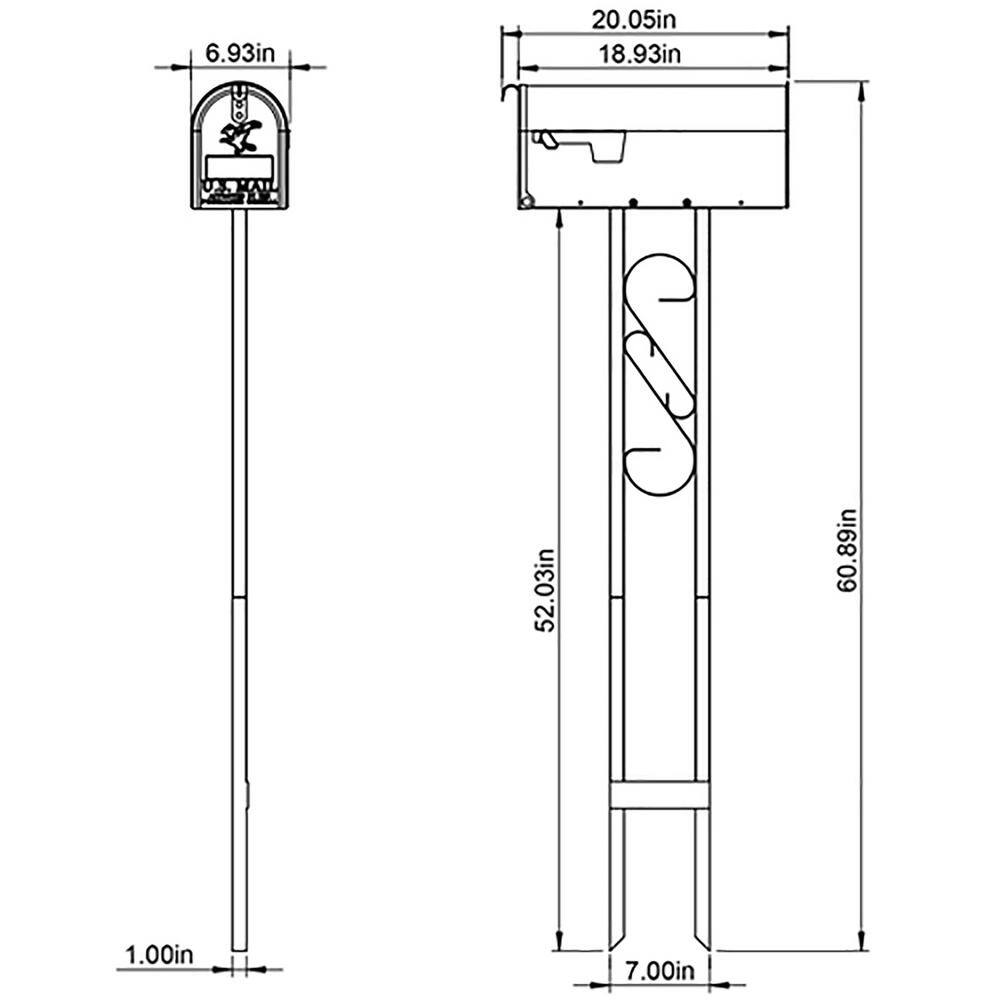 Architectural Mailboxes Mailbox To Go Black Medium Steel All-In-One Mailbox and Post Combo MC11KITBAM