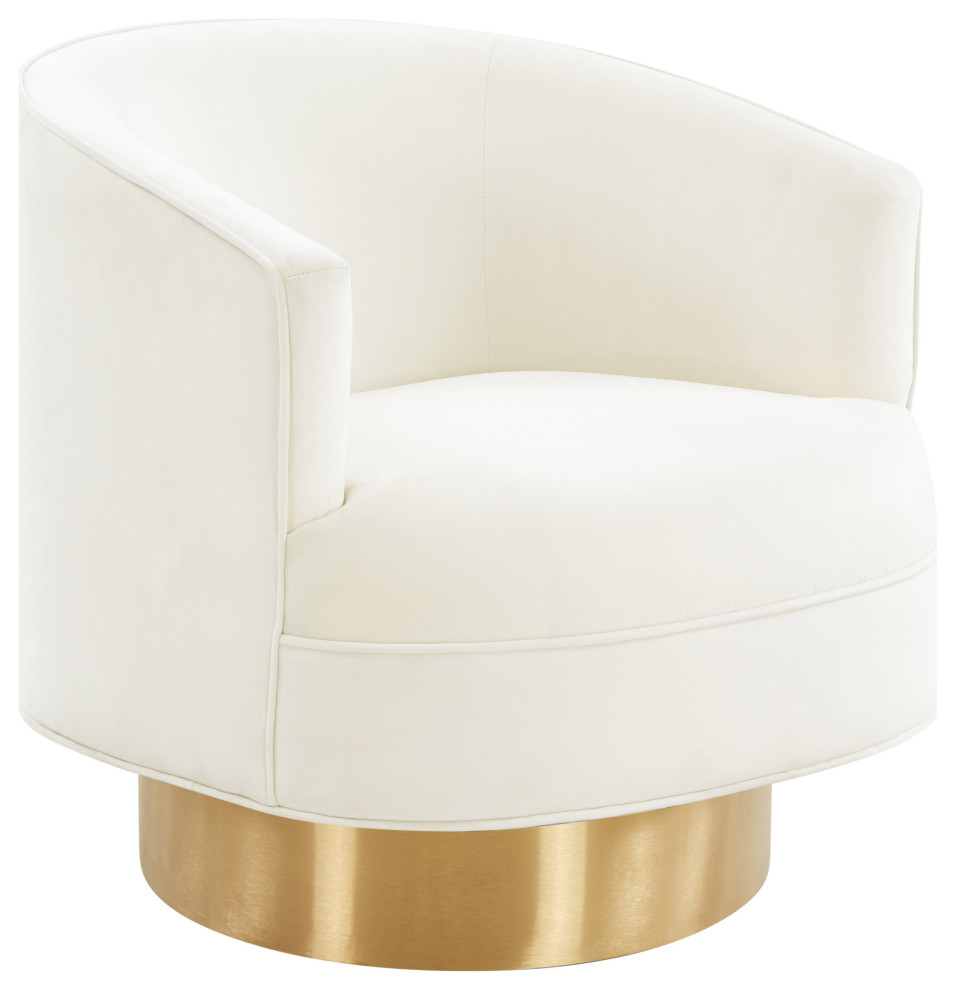 Stella Velvet Swivel Chair   Contemporary   Armchairs And Accent Chairs   by HedgeApple  Houzz