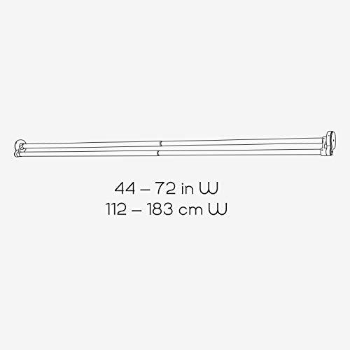 Zenna Home 36602SS Double Shower Rod， Chrome  44 x 72 in.