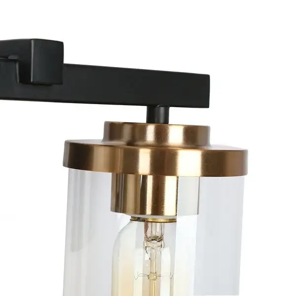 Modern Farmhouse 2-Light Black Gold Bathroom Vanity Light Glass Wall Lighting - 14