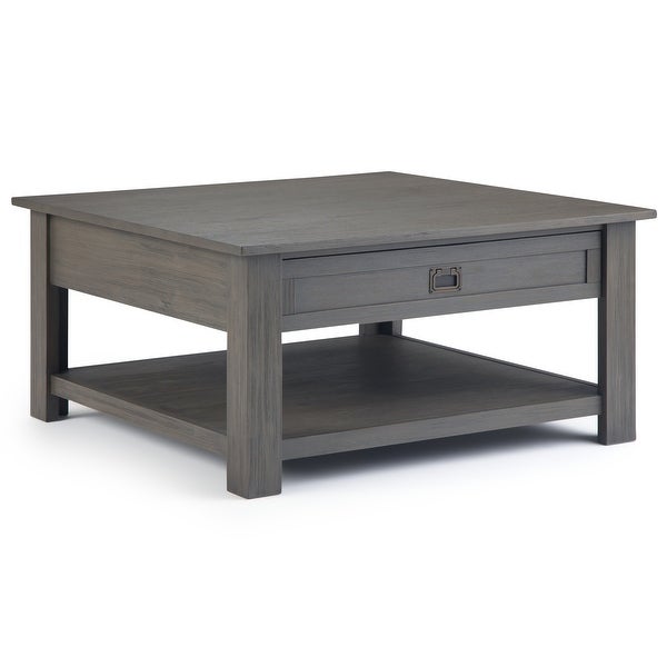 WYNDENHALL Garret SOLID ACACIA WOOD 38 inch Wide Square Rustic Coffee Table - 38 W x 38 D x 19 H