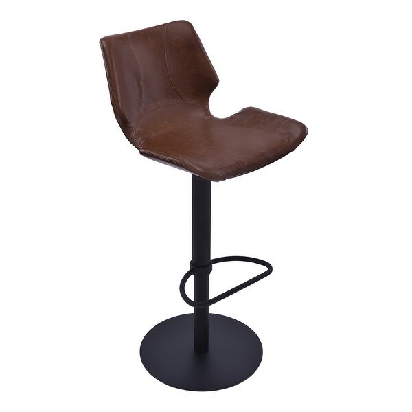 Armen Living Zuma Faux-leather Adjustable Swivel Barstool with Metal Base