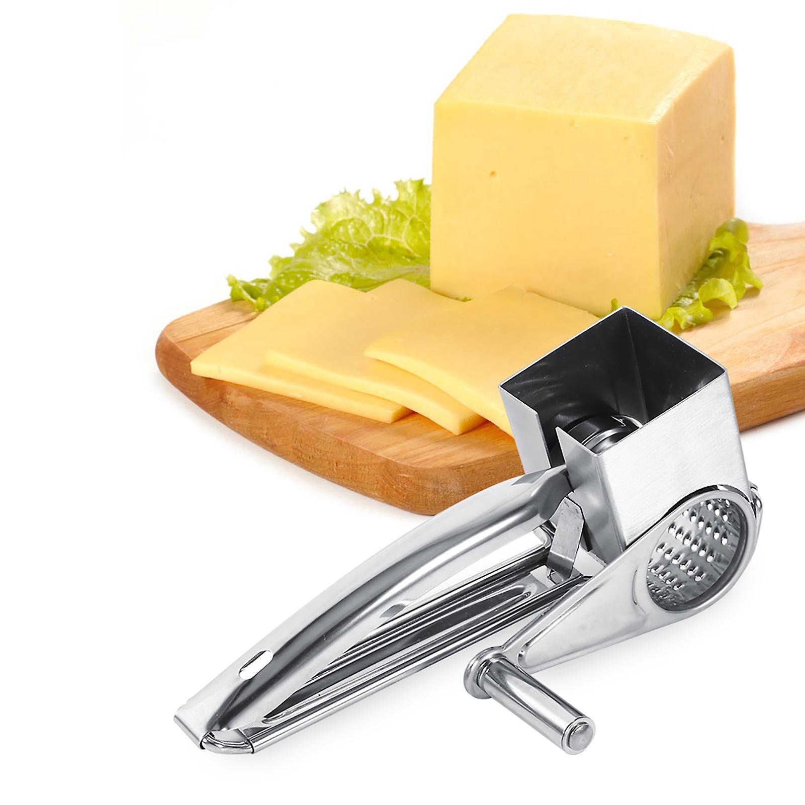 Multifunctional Kitchen Craft Rotary Stainless Steel Cheese Grater 1 Drums Slice Shred Tool