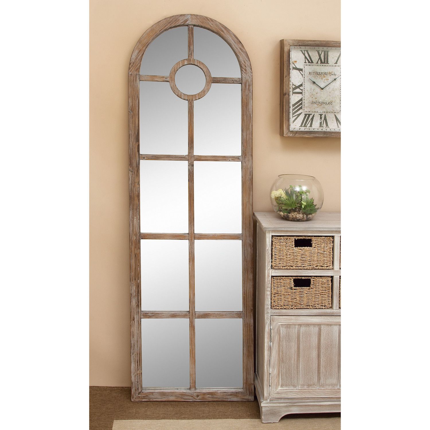 Stella and Eve Brown Glass Wall Mirror