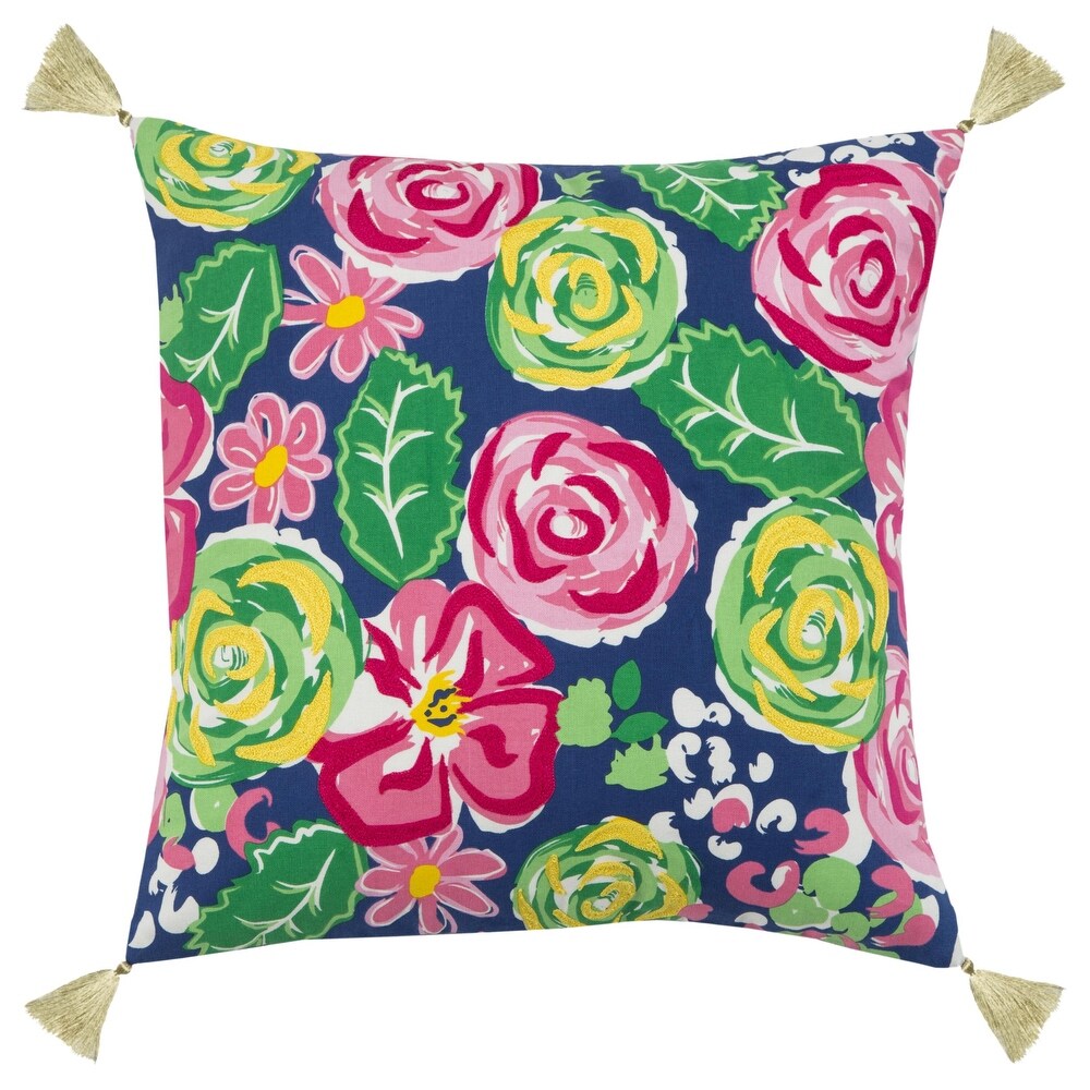 Simply Southern Floral 100% Cotton Throw Pillow