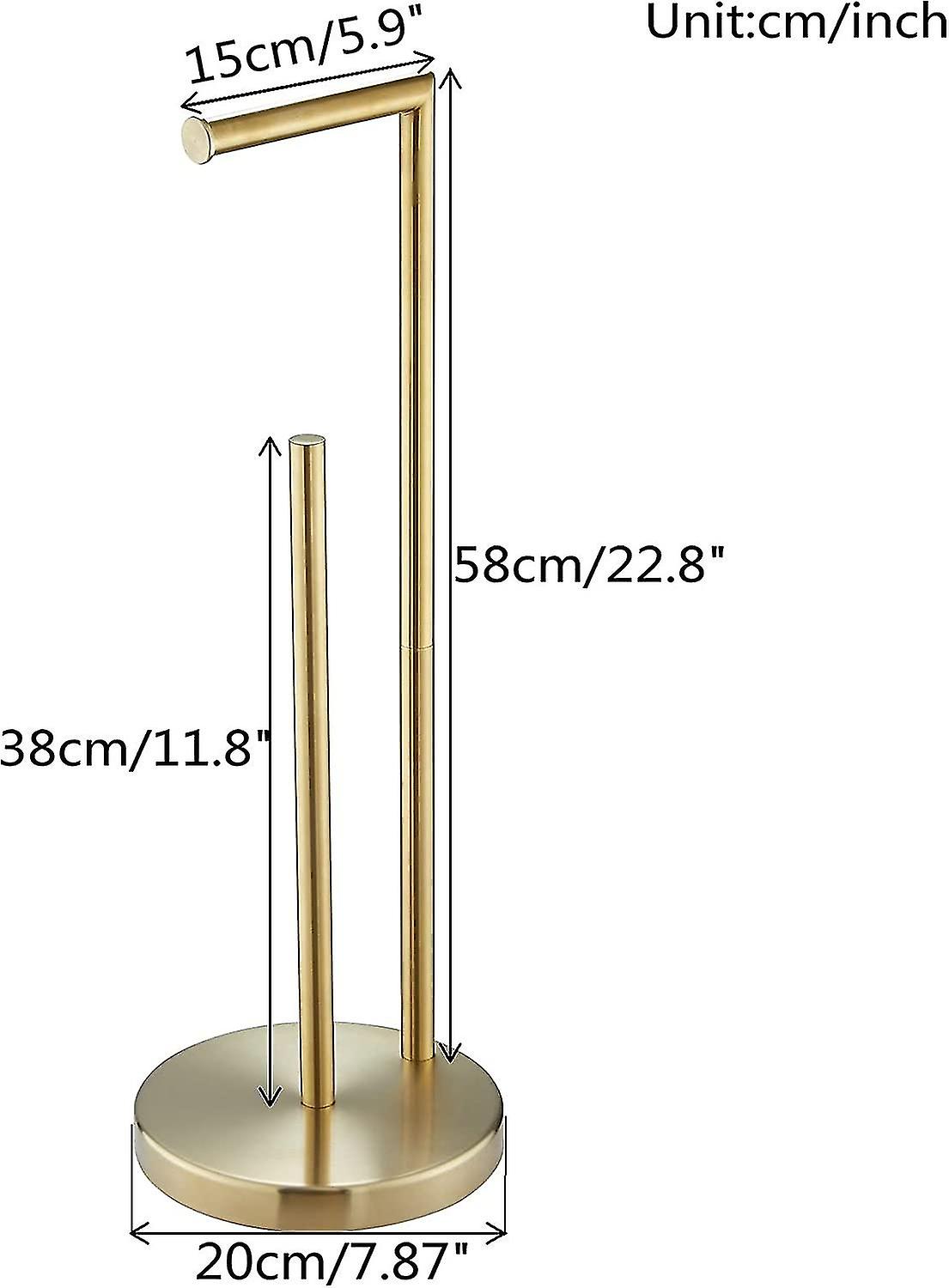 Freestanding Toilet Paper Holder 304 Stainless Steel Brushed Gold