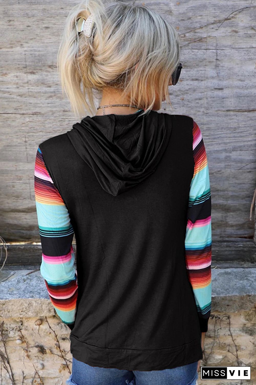 Pockets Striped Sweatshirts Women Wholesale