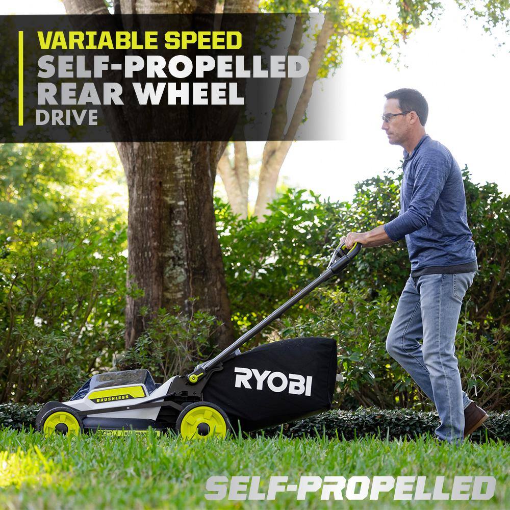 RYOBI RY401018BTL 40V HP Brushless 20 in. Cordless Electric Battery Walk Behind Self-Propelled Mower (Tool Only)