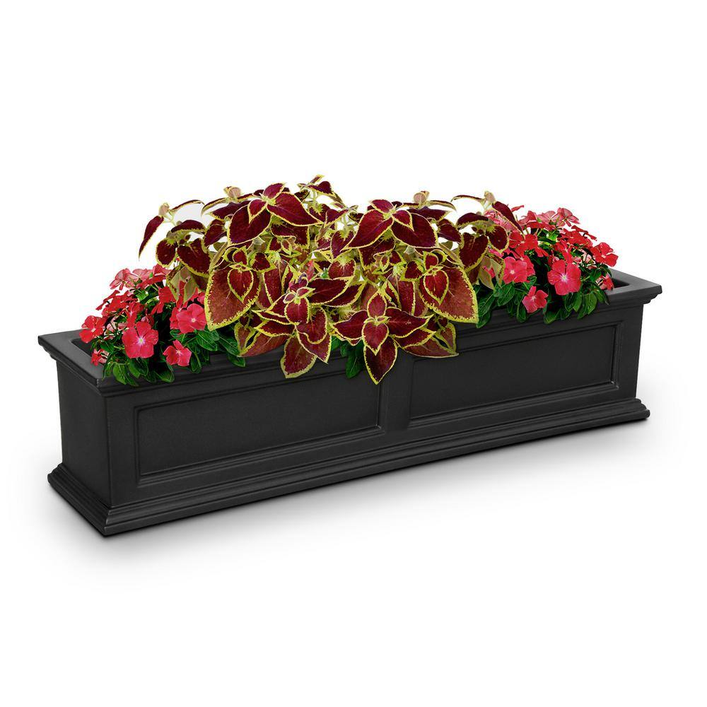 Mayne Fairfield 48 in. x 11 in. Self-Watering Black Polyethylene Window Box 5823B