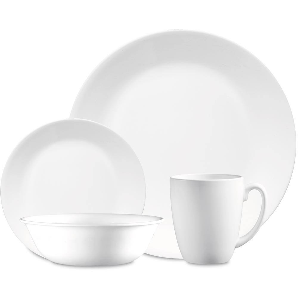 Corelle Botanical Stripes 12-piece Glass Dinnerware Set Service for 4 Blue and White 1149161