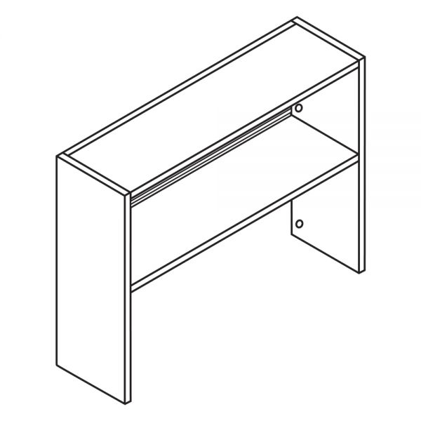 HON 38000 Series Stack On Open Shelf Hutch， 48w x 13.5d x 34.75h， Charcoal