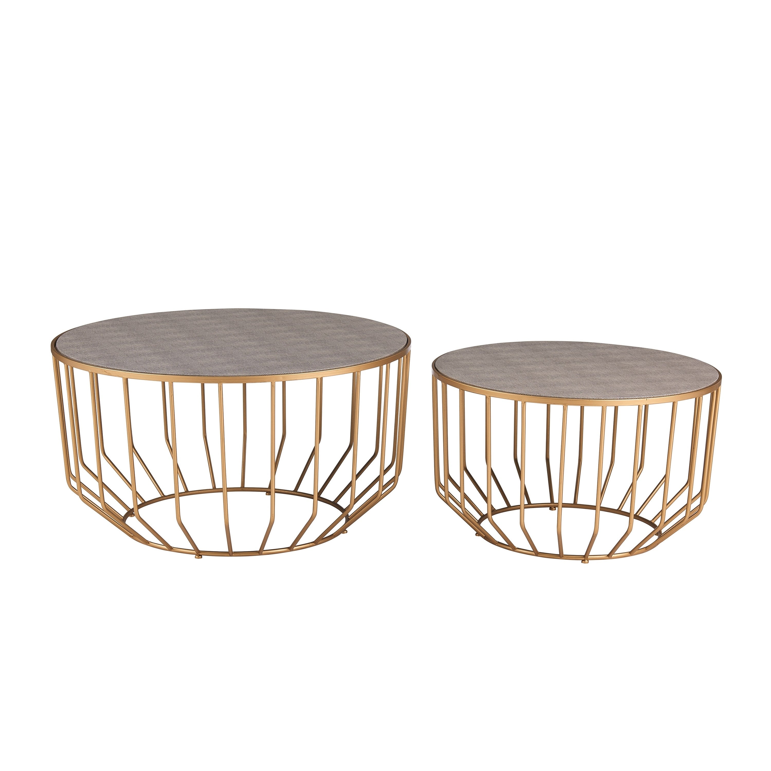 Halton Faux Shagreen Round Coffee Table (Set of 2)