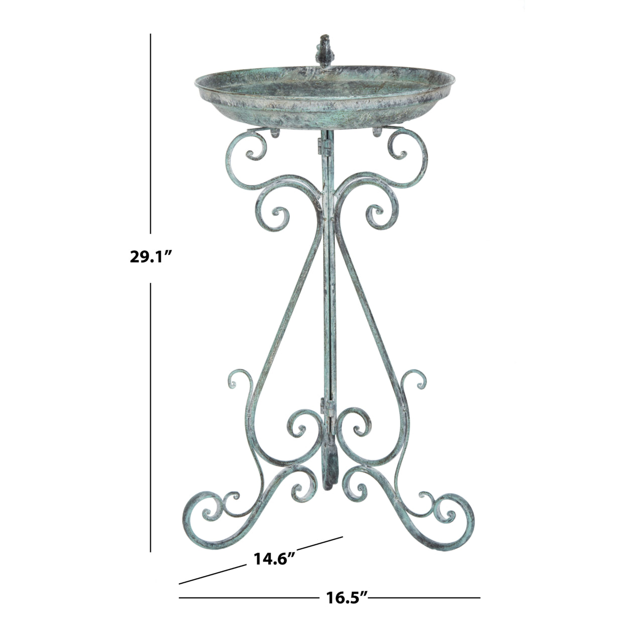 SAFAVIEH Outdoor Collection Ashlan Bird Bath Ant Dark Green