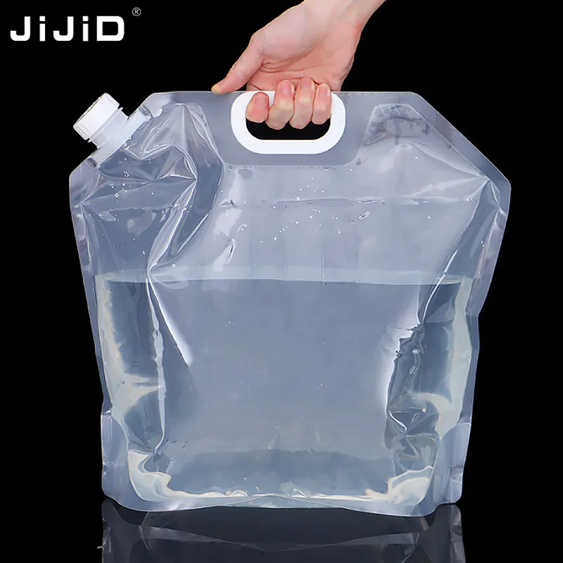 JiJiD 5L 10L Pe Plastic Foldable Water Storage Bag Outdoor Travel Camping Hiking Foldable Water Storage Bag