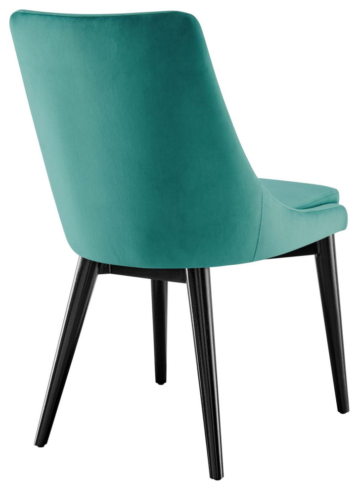 Viscount Performance Velvet Dining Chair  Teal   Midcentury   Dining Chairs   by Homesquare  Houzz