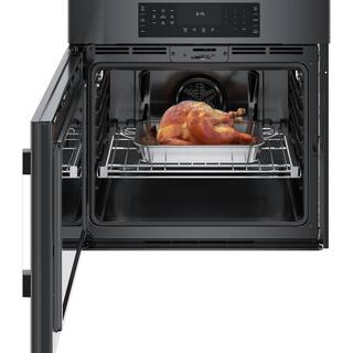 Bosch 800 Series 30 in. Built-In Smart Single Electric Convection Wall Oven w Left SideOpening Door in Black Stainless Steel HBL8444LUC