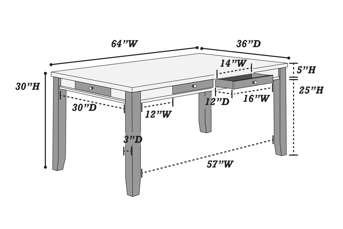 6pc Casual Dining Set Wooden Top-F2520