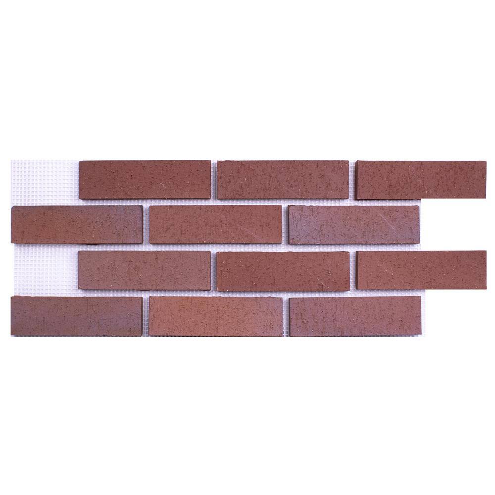 Old Mill Brick 28 in. x 10.5 in. x 0.625 in. (6.99 sq. ft.) Brickwebb Shanghai Thin Brick Sheets Flats (Box of 4-Sheets) BW-370038CS