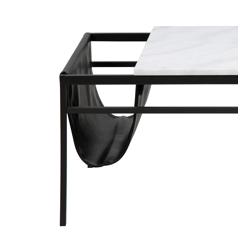 DARIEN Marble Coffee Table 115cm - White & Black