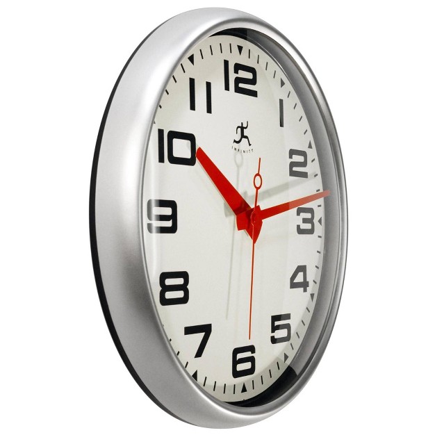 Lexington Avenue Wall Clock Matte Silver Infinity Instruments