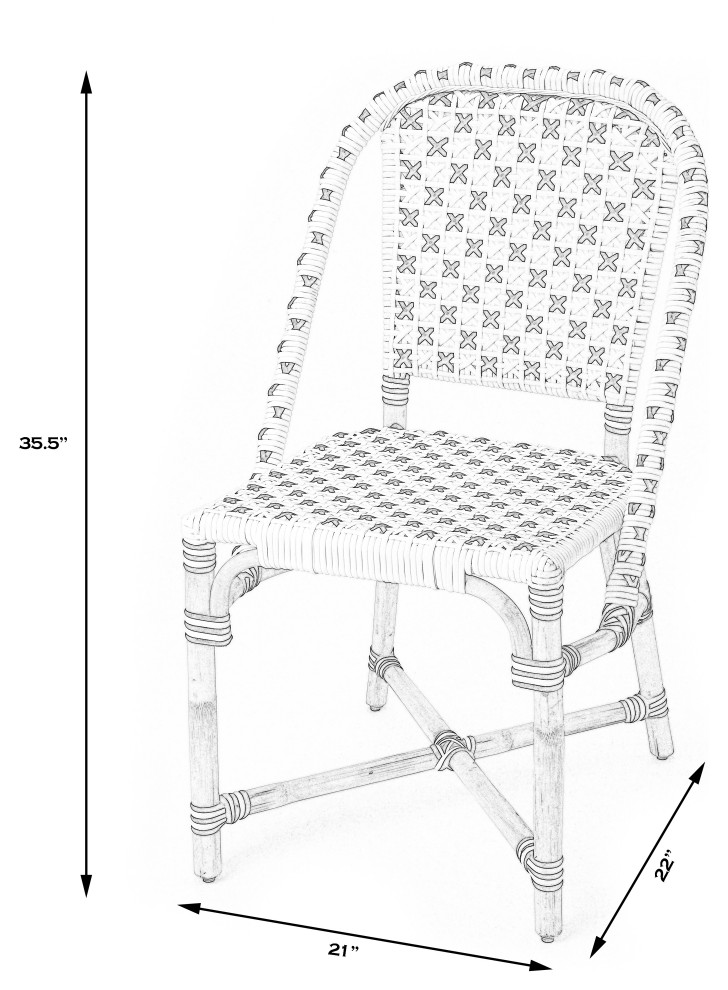 Tenor White and Black Rattan Side Chair   Tropical   Dining Chairs   by Butler Specialty Company  Houzz