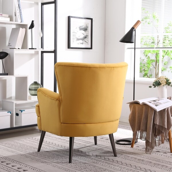 Modern Velvet Upholstered Tufted Accent Chair Side Sitting Chair - 31