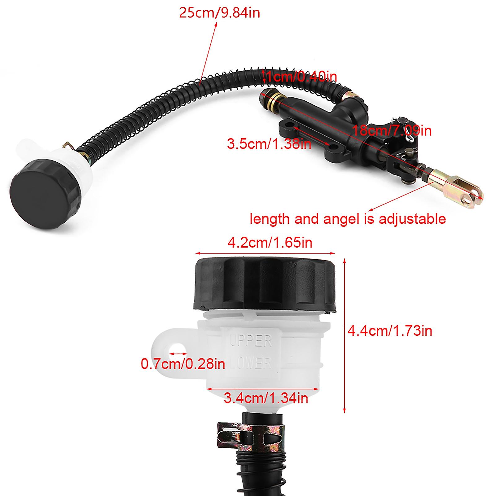 Folding Rear Foot Brake Hydraulic Master Cylinder Pump Reservoir For Suzuki