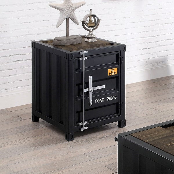 Furniture of America Arn Urban Metal 18-inch Storage Side Table