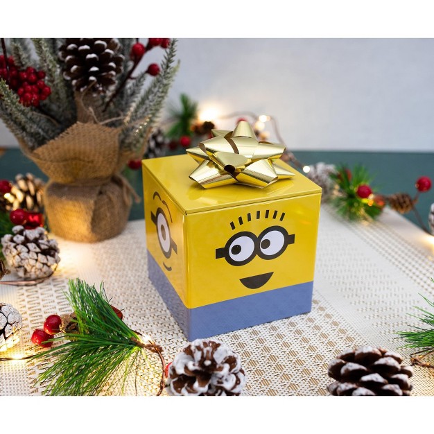 Ukonic Despicable Me Minions Tin Storage Box Cube Organizer With Lid 4 Inches