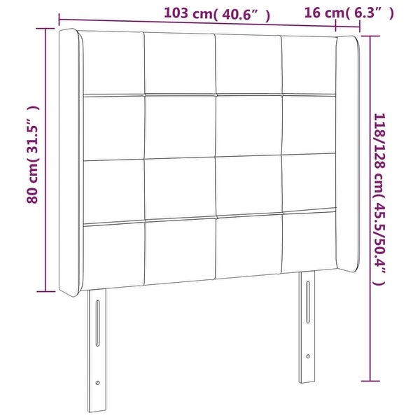 vidaXL Headboard with Ears Dark/Light Gray Fabric - - 37455509