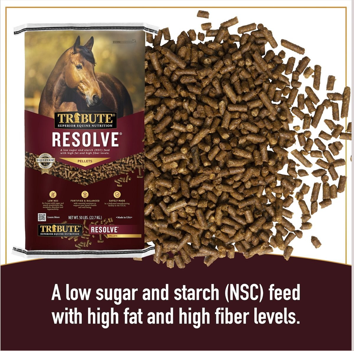 Tribute Equine Nutrition Resolve High Fat Horse Feed