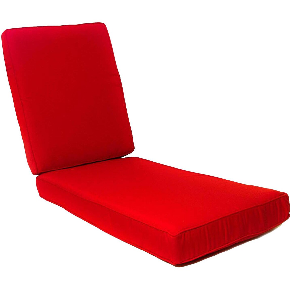 Sunbrella Canvas Jockey Red Long Outdoor Replacement Chaise Lounge Cushion W/ Piping By Signature