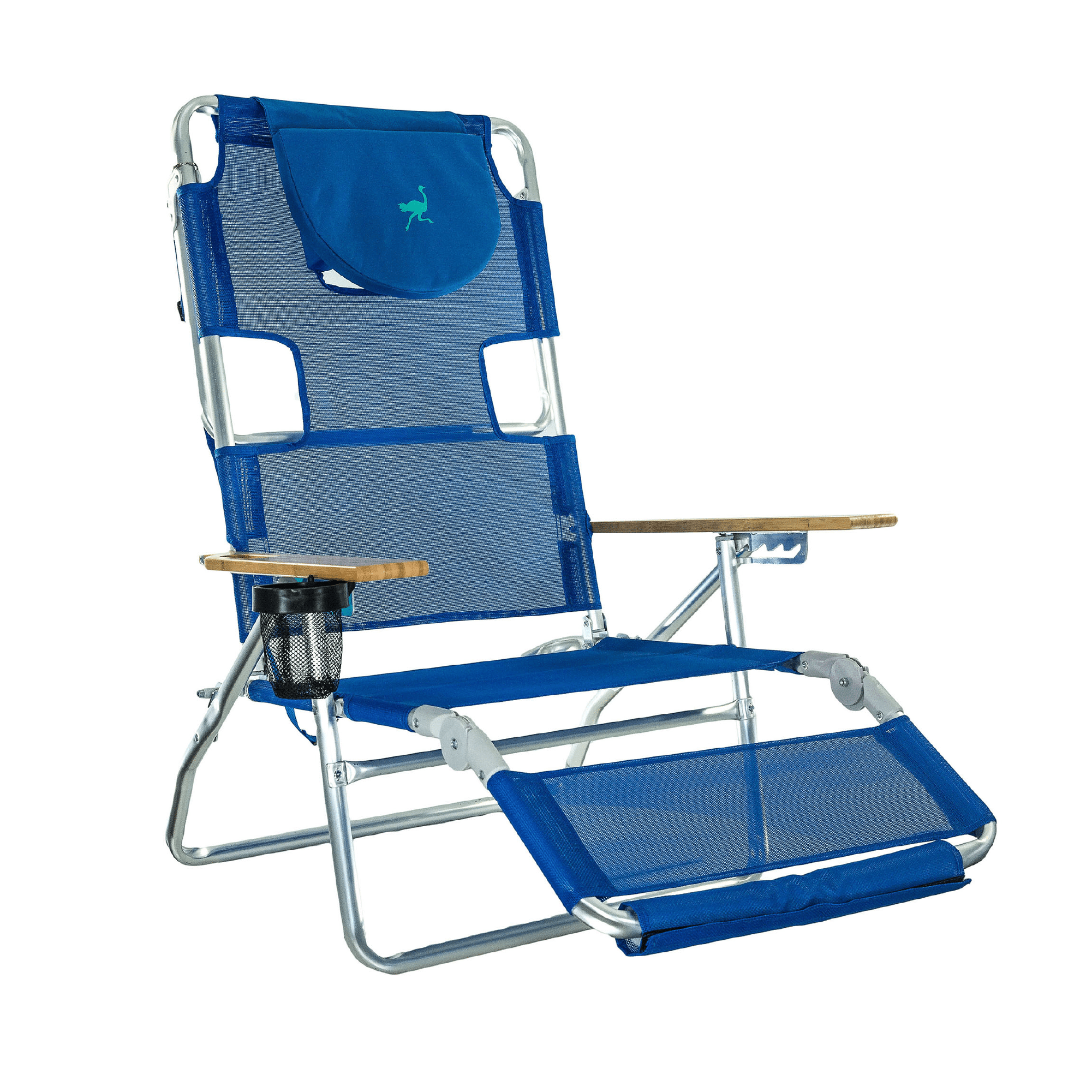 Ostrich 3 N 1 Lightweight Aluminum Frame 5 Position Reclining Beach Chair， Blue