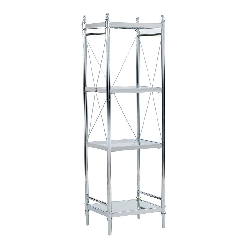 Linon Pinnacle Chrome Finish 4-Tier Storage Shelf