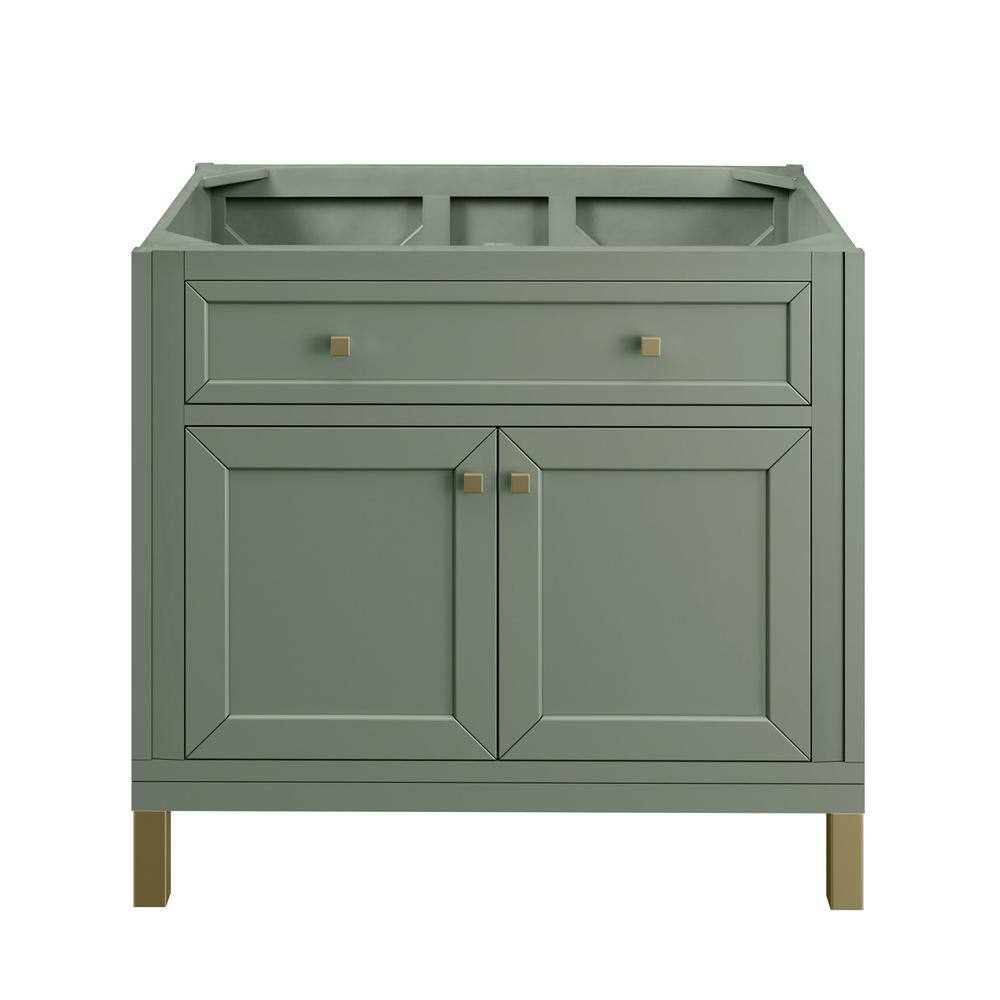 James Martin Vanities Chicago 36.0 in. W x 23.5 in. D x 32.8 in. H Single Bath Vanity Cabinet without Top in Smokey Celadon 305-V36-SC