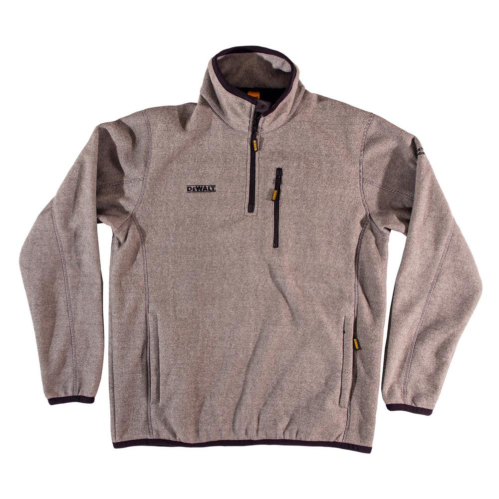 DEWALT 1/4 Zip Fleece Pullover Polyester Gray Large ;