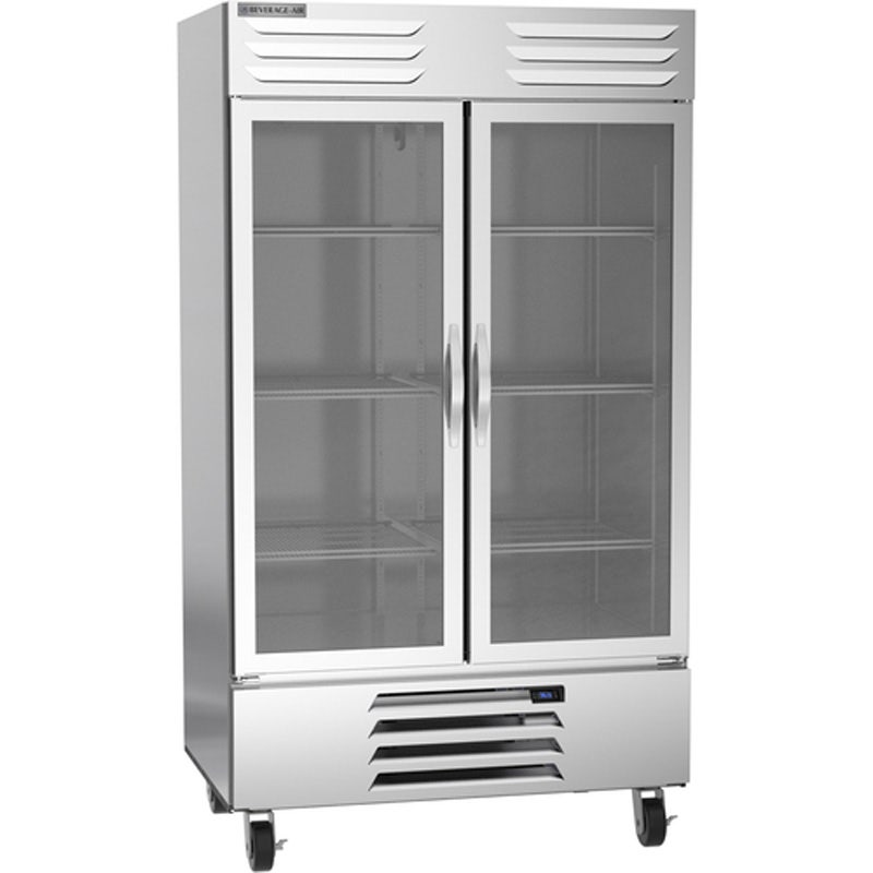 Beverage-Air RB44HC-1G Reach-In Refrigerator， Vista Series， 2-Section， 2 Glass Doors， 47