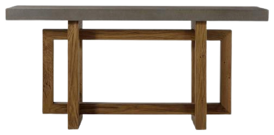 Polished Concrete Top Wooden Console Table S  Andrew Martin Wesley   Industrial   Console Tables   by Oroa   Distinctive Furniture  Houzz