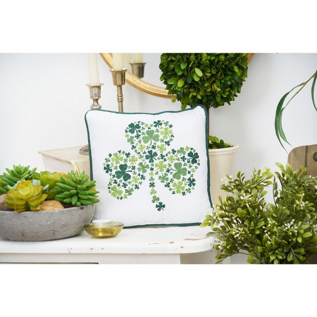 C amp f Home Irish Shamrock Embroidered Throw Pillow St Patrick x27 s Day Themed