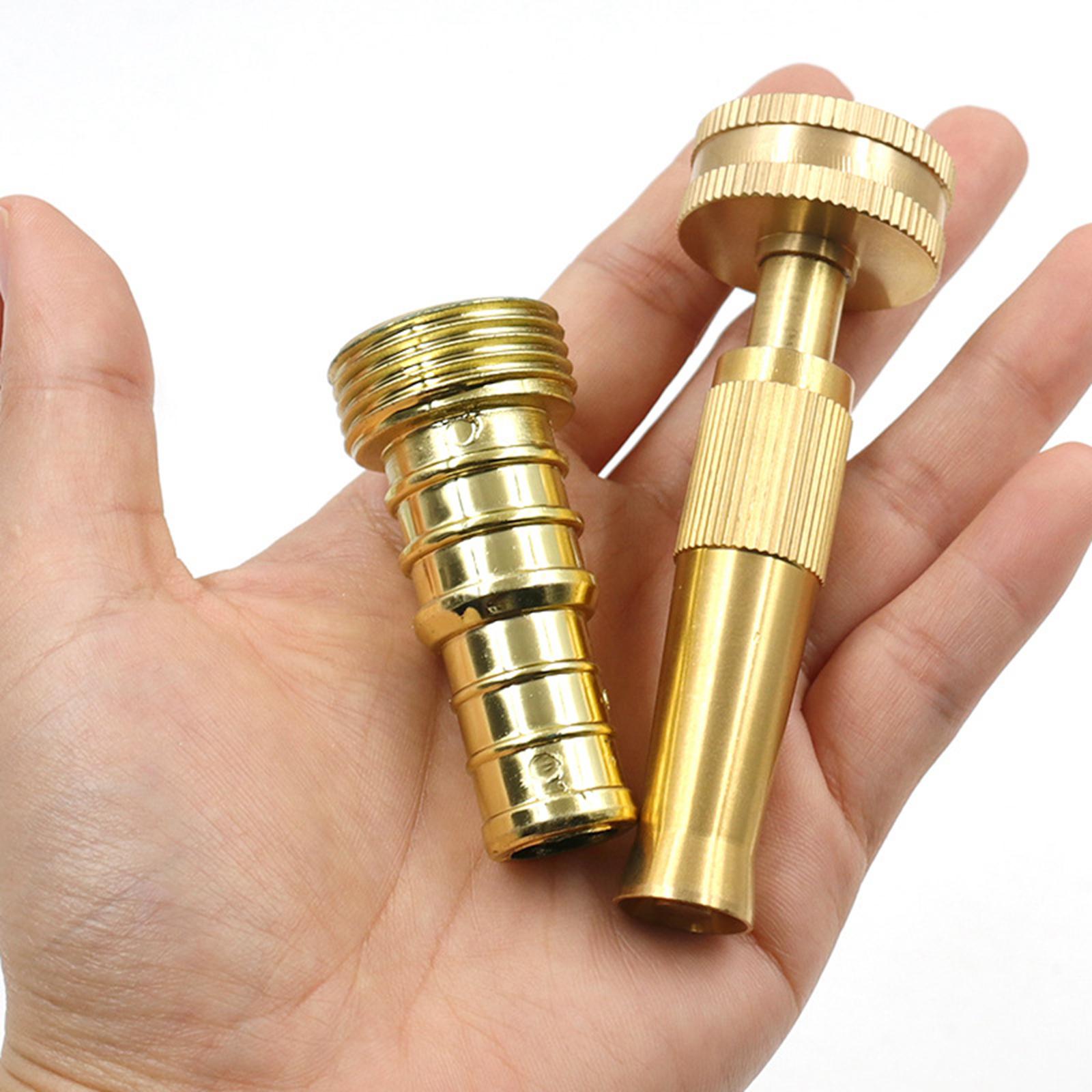 Brass Adjustable Hose Nozzle High Power Jet Sprayer Pressure Spray Attachment Quick Connector Garden Hose Nozzle for Home Cleaning