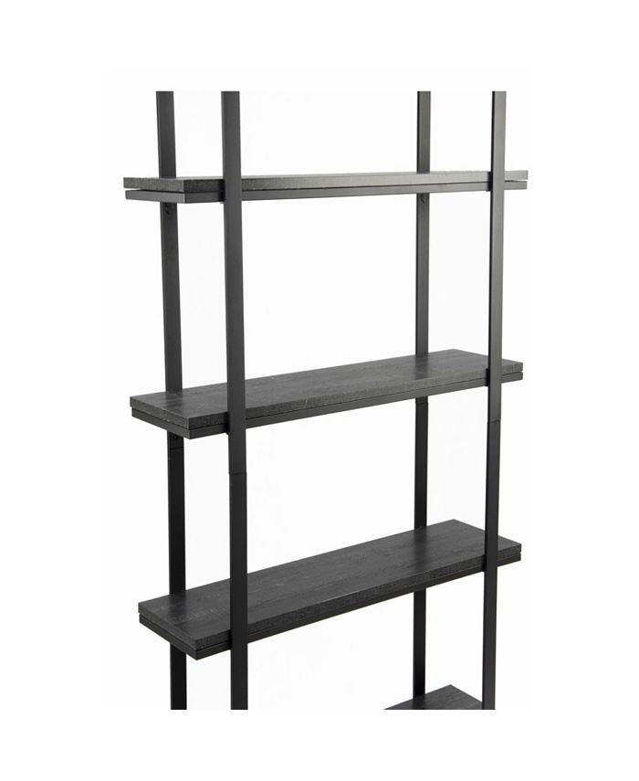 Simplie Fun 32W X 11D X 70.9H 5-layer Metal Shelf-Bookshelf- 5-tire storage shelf -Bookcase， BLACK