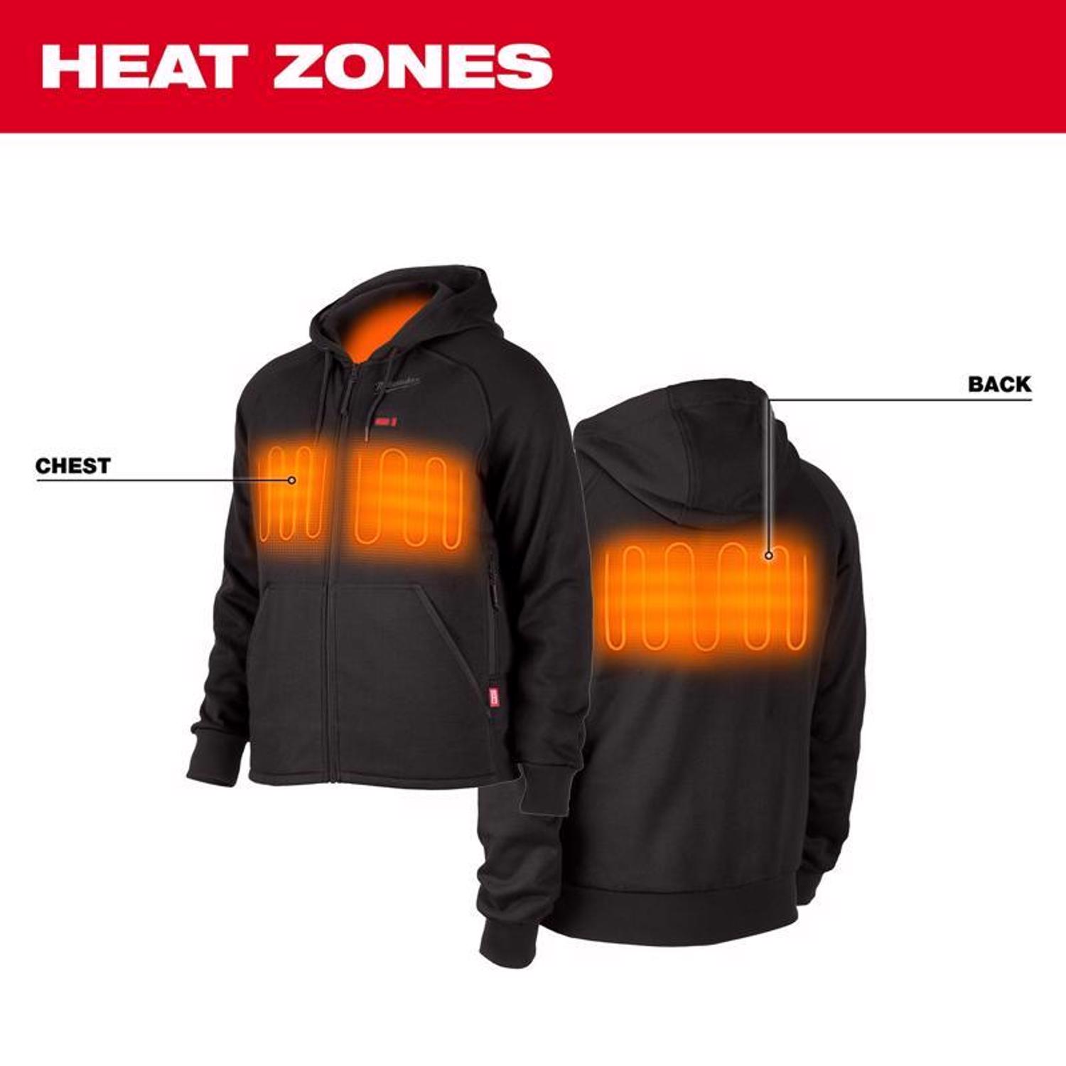 MW M12 XXXL Long Sleeve Men\u0027s Full-Zip Heated Hoodie Kit Black