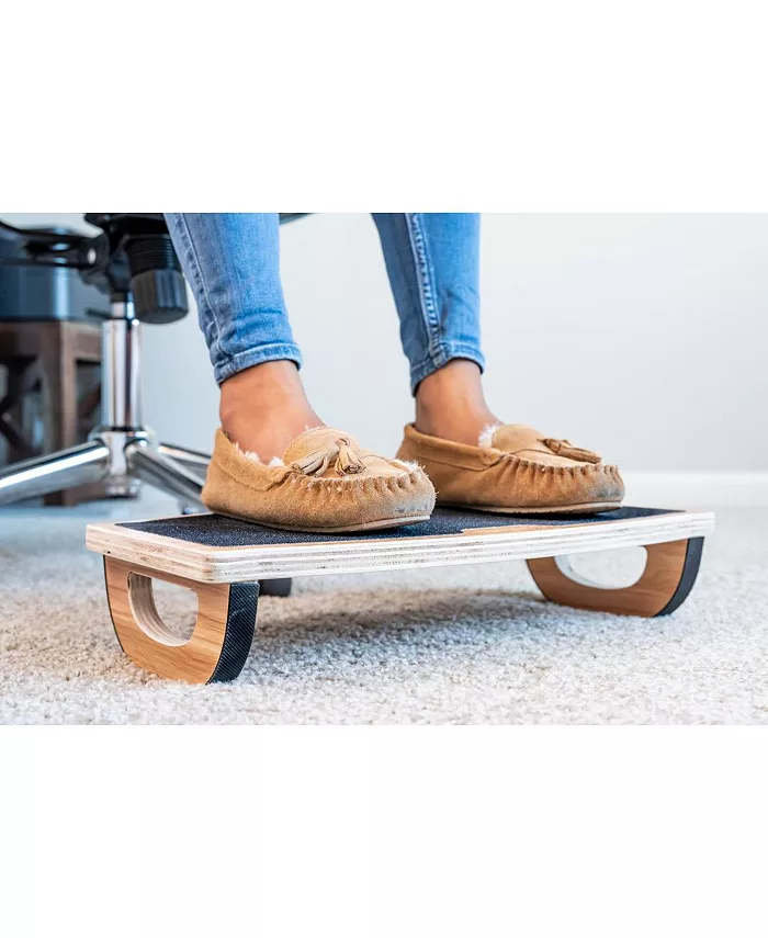 StrongTek Rocking Non-Slip Wood Balance Board Under Desk Foot Rest For Home And Office