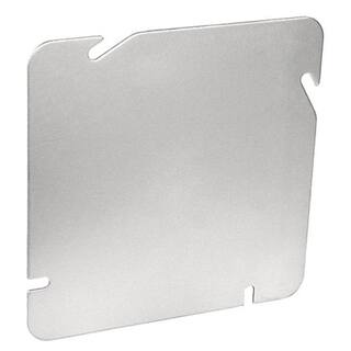 Southwire 4-1116 in. W Steel Metallic 2-Gang Flat Blank Square Cover (1-Pack) 72C1-UPC