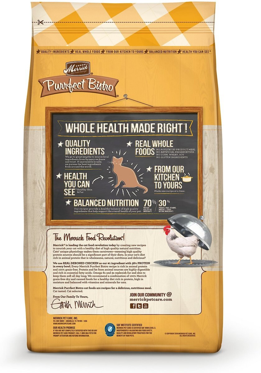 Merrick Purrfect Bistro Grain-Free Real Chicken + Sweet Potato Recipe Adult Dry Cat Food