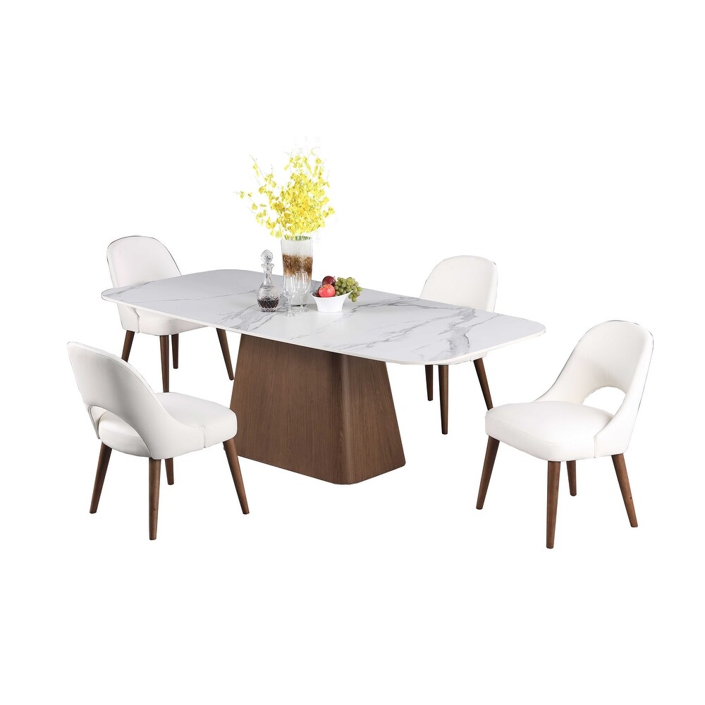 Somette Kenny Modern Marbleized Dining Table