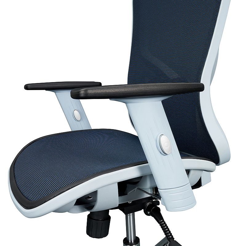 Techni Mobili High-Back Executive Blue Mesh Office Chair