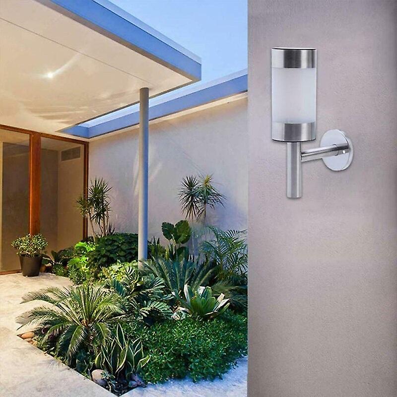 2/4pcs Stainless Steel Outdoor Garden Light Solar Powered Shed Door Fence Wall Led Light