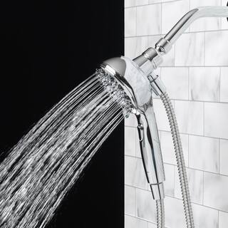 Glacier Bay Push Release 6-Spray Patterns with 1.8 GPM 4.25 in. Wall Mount Handheld Shower Head in Chrome 8571101HC