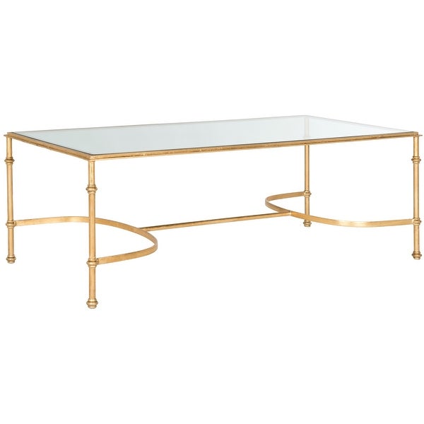 SAFAVIEH Lucille Gold/ Tempered Glass Top Cofee Table - 50